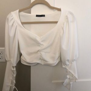 Boohoo white crop top